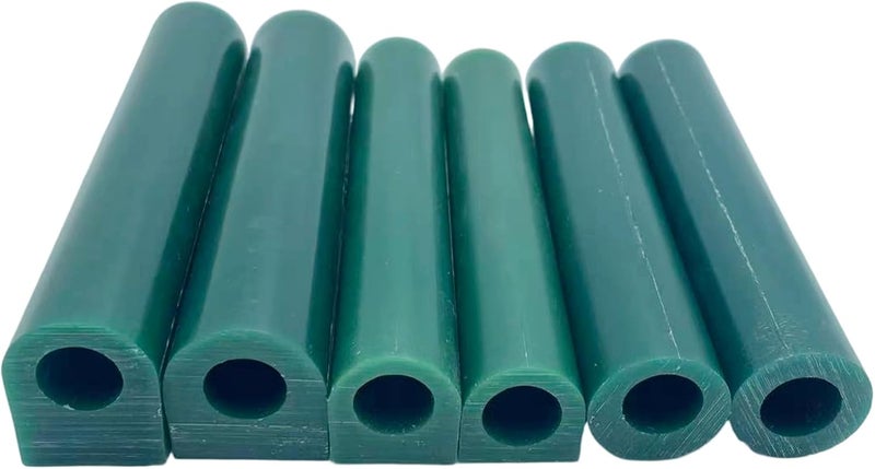 HWJMS Green 6PCS Ring Wax Tube for Jewelry Carving Tool Lost Wax Casting Hole Tube Wax Molding Mold Craft Making Ring Wax Kit - Image 1